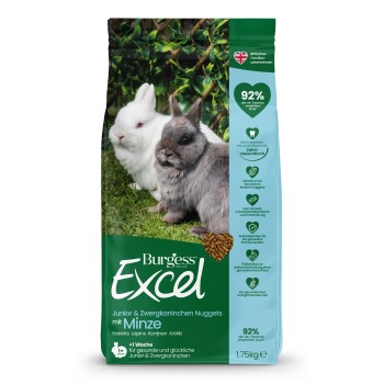 Burgess Excel Junior & Zwergkaninchen Nuggets mit Minze – Ergänzungsfutter für junge & zwergige Kaninchen Kleintiershop online kaufen