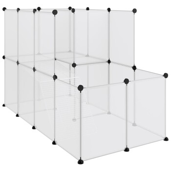 VidaXL Kleintierkäfig PP Stahl Freigehege Transparent/Schwarz Kleintiershop online kaufen